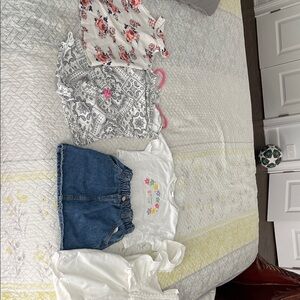 Floral and Denim Outfit Set